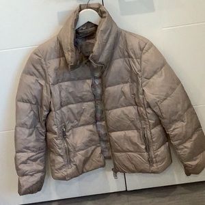 Oatmeal puffer jacket intuition Paris size 10 (us)